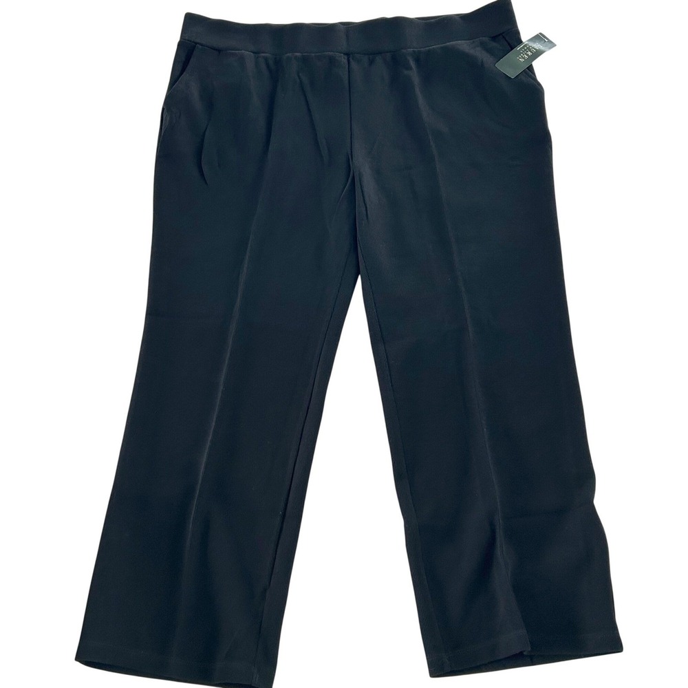 Lauren Ralph Lauren Black Comfort Waist Straight Leg Pants Size 3X Quiet Luxury